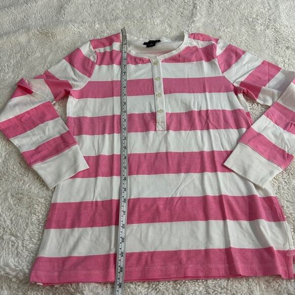 NWOT Womens J Crew Bundle Sleepwear Tops White/Pink Stripes Sz S 100% Cotton - Picture 8 of 9